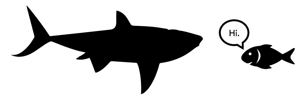The small fish is friendlier. (Icons c/o FreePik)